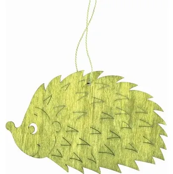 Samolepící dekorace Anděl Přerov Dřevěný ježek na zavěšení zelený 12 cm