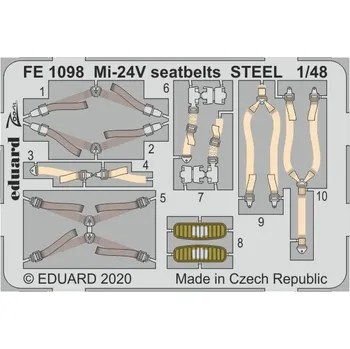 Plastikový model 1/48 Mi-24V seatbelts STEEL (ZVE)