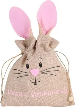 Velikonoční dekorace Toro Velikonoční králík látková taška 15 x 25 cm