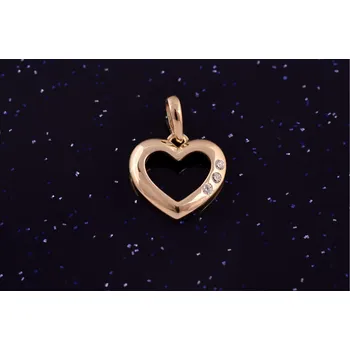 Přívěsek Zlatý přívěsek srdce se zirkony P051, Au 585/1000 14kt, 0,75g (14kt,váha 0,75g)