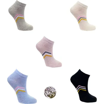 Dámské ponožky PeSaiL Dámské bavlněné kotníčkové ponožky KD:17 - 18 ( 5 párů v balení ) Barva: Mix barva, Velikost: 37-42