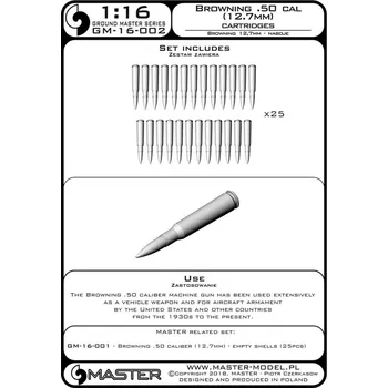 Příslušenství pro sportovní střelbu 1/16 M1919 Browning .50 cal cartridges (25 pcs.)