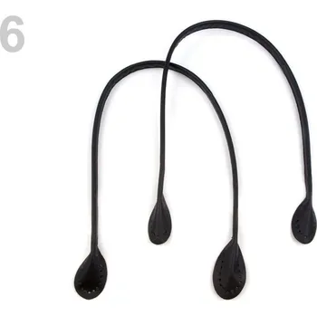 Kabelka Ucha na tašky z eko kůže černé, délka 60 cm