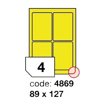 Kancelářské potřeby Samolepící etikety Rayfilm Office 89x127 mm 100 archů, matně žlutá, R0121.4869