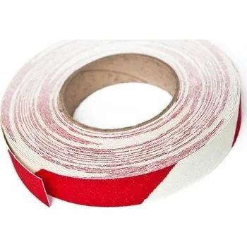 Lepicí páska Páska protiskluzová LP 25x18 bíločervené pruhy