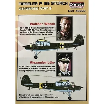 Plastikový model 1/48 Decals Fiesler Fi-156 Storch VIP Service Pt.2