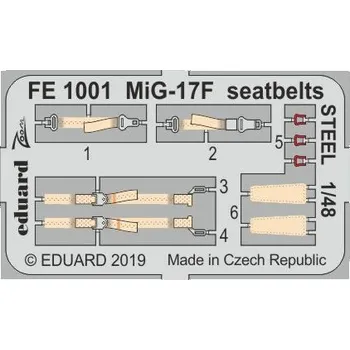 Plastikový model 1/48 MiG-17F seatbelts STEEL (HOBBYB)