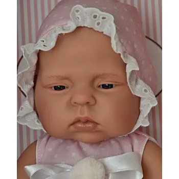 Panenka Realistické miminko - LUCÍA - dlouhé růžové šaty od firmy ASIVIL (velikost 42 cm)