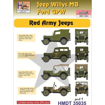 Plastikový model 1/35 Decals Jeep Willys MB/Ford GPW Red Army 1