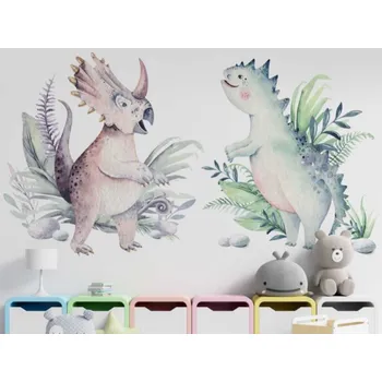 Samolepící dekorace DEKORACJAN Nálepka na zeď - Hraví dinosauři