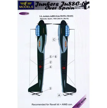 Plastikový model 1/32 Decals Junkers Ju 88C-6 over Spain (REV)