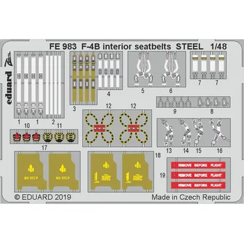 Plastikový model 1/48 F-4B interior seatbelts STEEL (ACAD)