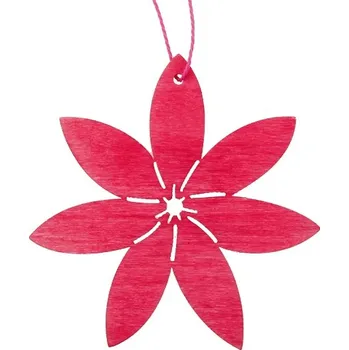 Anděl Přerov Dřevěný květ na zavěšení, růžový 8 cm