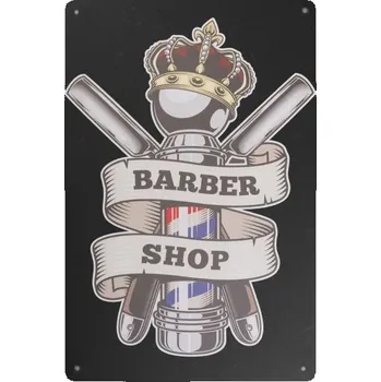 Kadeřnické nůžky Plechová retro cedule Barbershop B015