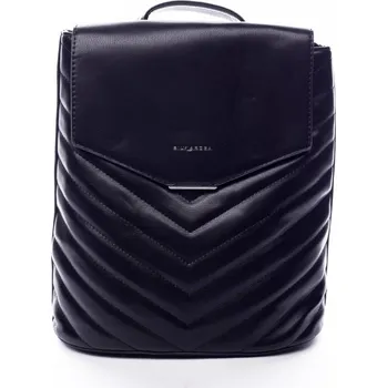 Městský batoh Dámský koženkový batůžek s prošíváním Lilac černá