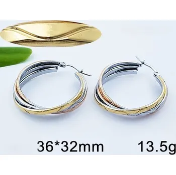 Náušnice Náušnice z chirurgické oceli Kruhy gravírované 20657