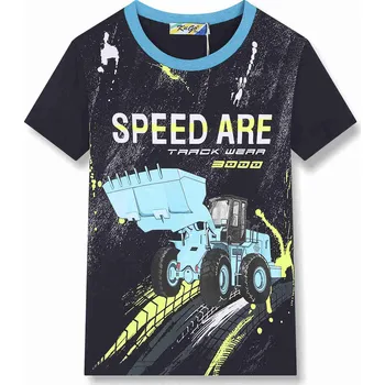 Chlapecké tričko Chlapecké triko - KUGO LC5966, tmavě modrá Barva: Modrá tmavě, Velikost: 98