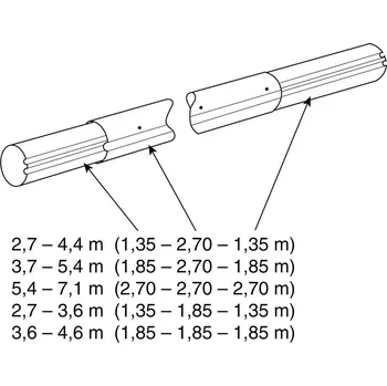 Vágner Pool Teleskop. navíjecí tyč - délka: 2,7–4,4 m (eloxovaný hliník)