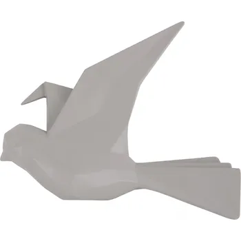 Váza Nástěnná dekorace Origami letící pták L 25,3 cm šedý Present Time (Barva-teplá šedá)