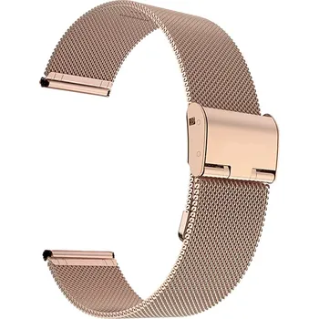 MůjMiBand.cz Milánský tah celokovový řemínek pro chytré hodinky 22mm Barva: růžová zlatá (rose gold) se zapínáním na sponu