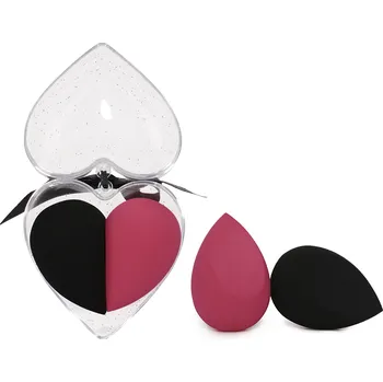 Houbička na make-up Kralovství Krásy Houbička Make-up blender sada 2 ks obal ve tvaru srdce