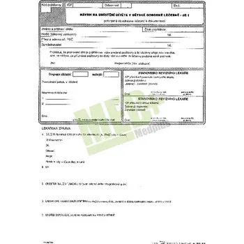 Návrh na umístění v dětské odborné léčebně, 1 složka