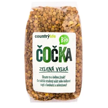 Luštěnina Country Life Čočka zelená Bio 500 g