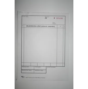 Objednávka léků (zdravot. materiálu) NCR, propisovací blok