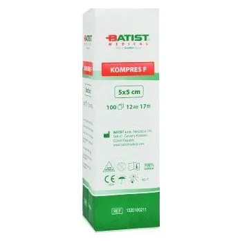 Kompres Kompresy z gázy se založenými okraji 17/8vr. 5 x 5 cm/100 ks