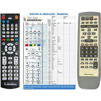 Dálkový ovladač General PIONEER XXD3033, XXD3032 - náhradní dálkový ovladač