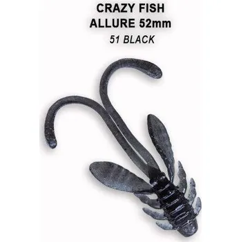 Gumová nástraha Crazy Fish Allure 5,2cm 51 Black (6ks)