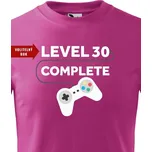 Dětské tričko k narozeninám - Level complete, Barva Purpurová, Velikost 158 cm/12 roků, Canvas Dětské tričko Bezvatriko.cz 0773