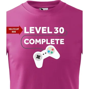 Chlapecké tričko Dětské tričko k narozeninám - Level complete, Barva Purpurová, Velikost 158 cm/12 roků, Canvas Dětské tričko Bezvatriko.cz 0773