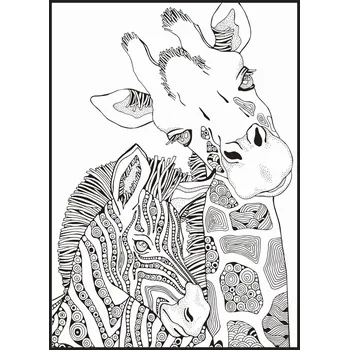 Plakát Jen tak z lásky Plakátová omalovánka Zebra se žirafou 50x70 cm