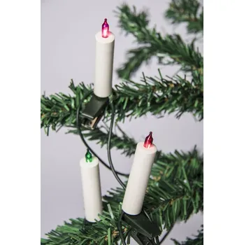 Vánoční dekorace 20-ti násobná sada Vánočních světýlek se skřipcem a s minisvíčkami