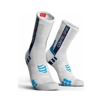 Pánské ponožky COMPRESSPORT cyklistické ponožky V3.0 bílé T1 ponožky + DÁREK DLE VÝBĚRU!