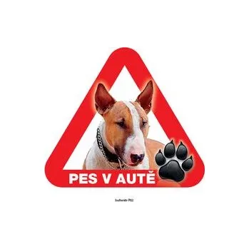 Značení Grel nálepka na sklo pozor pes v autě bulterier