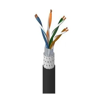 Síťový kabel 74001NH.01305 Průmyslový kabel cat.5E, SF/UTP, AWG24, drát, FRNC plášť, IP67, cívka.305m, barva černá