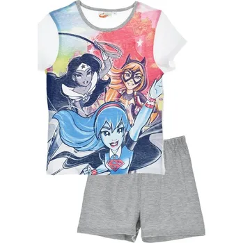DC Super Hero Girls dívčí šedo-bílé pyžamo Velikost: 116