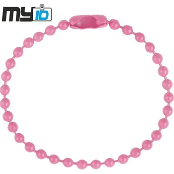 Řetízek Kuličkový spojovací řetízek, 1ks - 12cm růžová