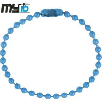 Řetízek Kuličkový spojovací řetízek, 1ks - 12cm sv. modrá