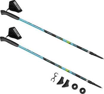 Nordic walkingová hůl Spokey Meadow II černé/modré/zelené
