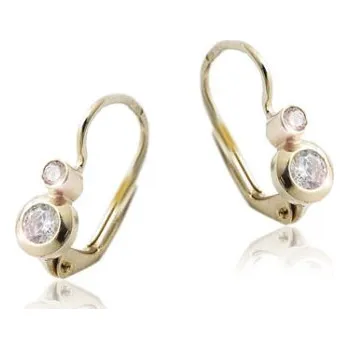 Náušnice Diamantové náušnice žluté zlato s klasickým zapínáním VE72