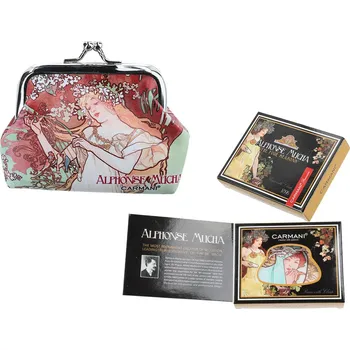 Peněženka Carmani® Carmani - Malá peněženka A. Mucha čtyři roční období "Jaro" v dárkové krabičce - 9*7,5*2 cm