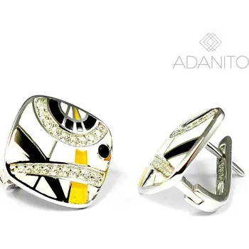 Náušnice Stříbrné náušnice se smaltem a zirkony