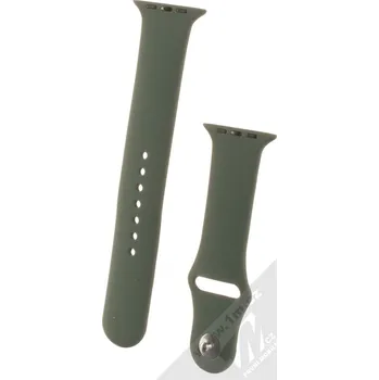 Příslušenství k chytrým hodinkám 1Mcz silikonový řemínek pro Apple Watch 1/2/3/4/5/6/SE 42/44mm mechově zelený