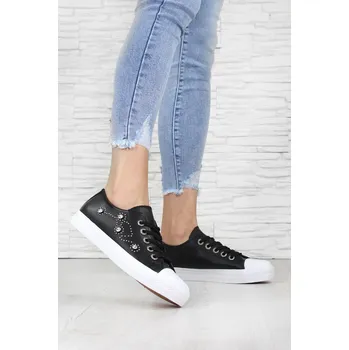 Dámské tenisky Sport Černé tenisky s kamínky 821-1B Velikost: 36