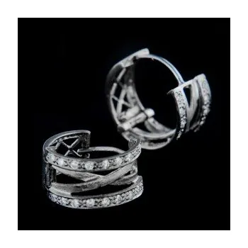 Náušnice Stříbrné náušnice kamenové kroužky