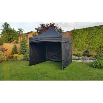 Stan Nůžkový stan 2x3 PROFI STEEL + 3 boky, 2 vaky, markýza - 23 barev - Černá