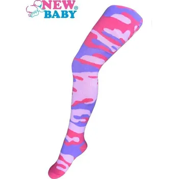 NEW BABY Bavlněné punčocháčky New Baby s maskáčovým vzorem růžovo-fialové Růžová 128 (7-8 let)